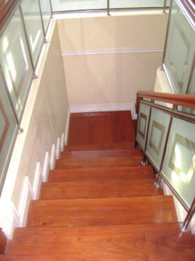 Stairs with solid wood planks