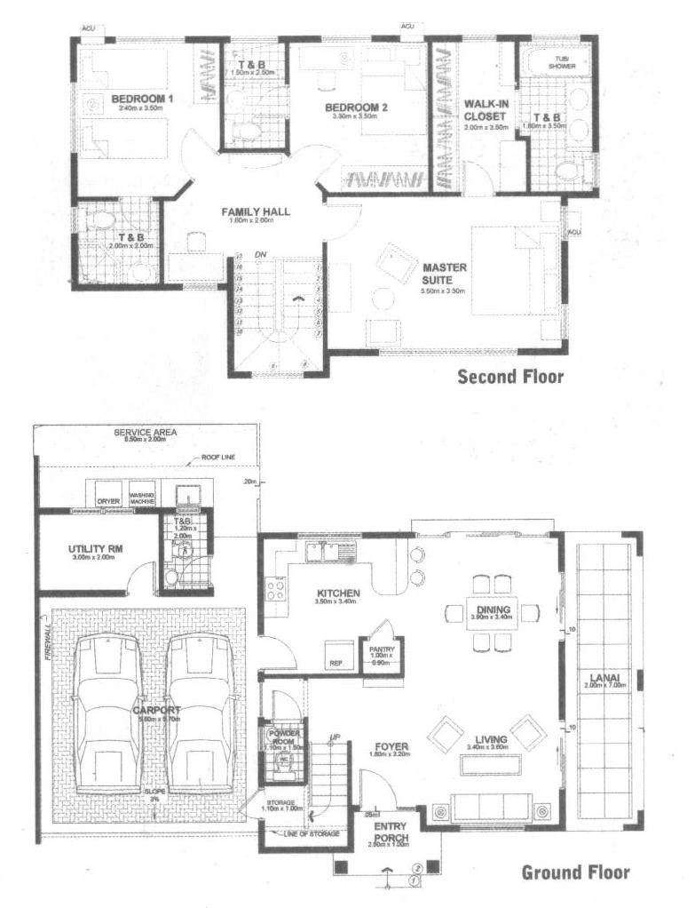 Two Master Suite House Plans or Double Master Home Plans