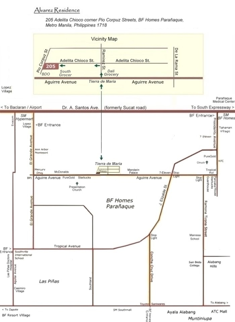 Map of Alvarez Residence in BF Homes Paranaque