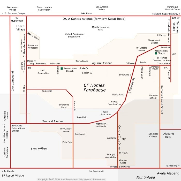 map of philippines manila. Map of BF Homes Paranaque,