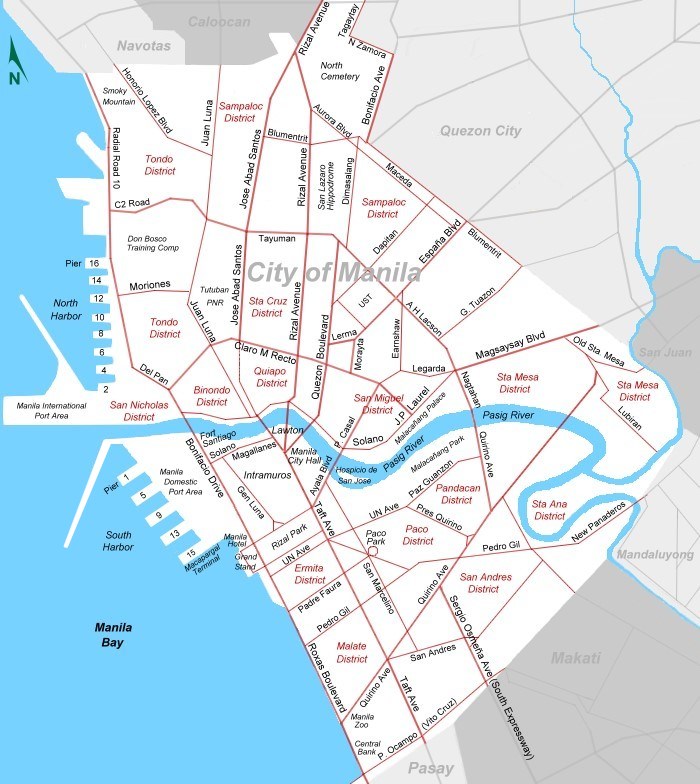 Manila Map - Road Map of Manila City