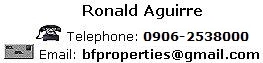 Contact Agent of Signa Condo - Ronald Aguirre Telephone Number (63) 9178874007