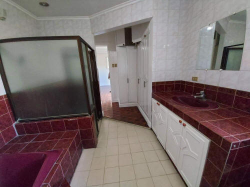 Toilet with bath tub