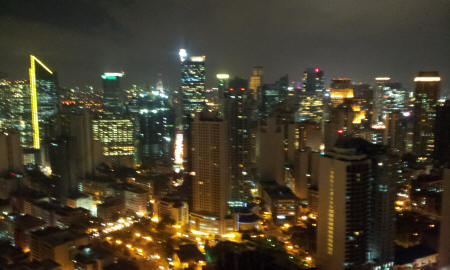 Night scene at roof deck Beacon condo makati