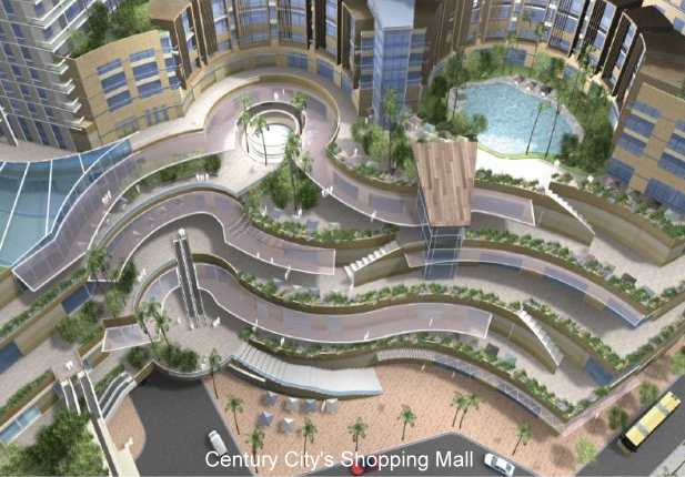 Architect's Perspective of Century City's Shopping Mall
