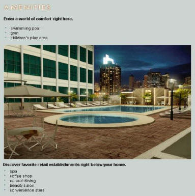 Amenities of condominium in Ortigas, Pasig