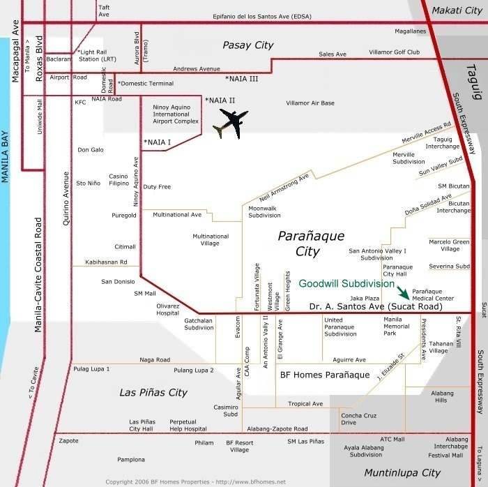 Goodwill Subdivision Paranaque, Location Map