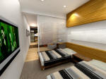 Bedroom persepective of condominium unit 