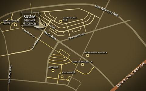 Signa Condominium Location Plan - Rufino corner Valero Street, Makati City